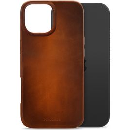 Mobilize Premium iPhone 17 MagSafe Hoesje Echt Leer Backcover - Burned Cognac