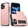 Mobigear Card iPhone 16 Pro Hoesje Hardcase Backcover Shockproof met Pasjeshouder - Roségoud