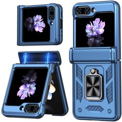 Mobigear Armor ring Samsung Galaxy Z Flip 7 FE Hoesje Hardcase Backcover Shockproof met Ringhouder - Blauw