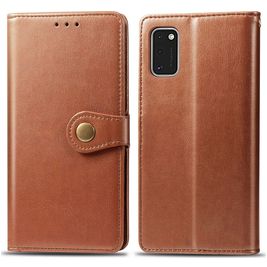 Mobigear Snap Button Samsung Galaxy A41 Hoesje Bookcase Portemonnee - Cognac