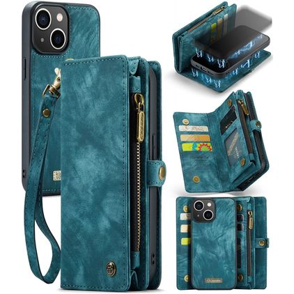 Caseme 008 iPhone 13 Hoesje Uitneembare 2in1 Bookcase Portemonnee - Blauw
