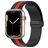 Mobigear Stripe Mag Siliconen Apple Watch Bandje Magneetsluiting - 49/46/45/44 mm - Zwart / Rood