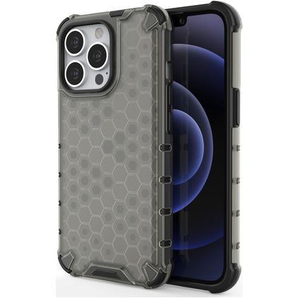 Mobigear Honeycomb iPhone 14 Pro Max Hoesje Hardcase Backcover Shockproof - Zwart