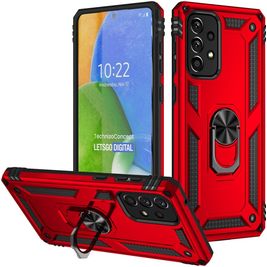 Mobigear Armor Ring Samsung Galaxy A73 Hoesje Hardcase Backcover Shockproof met Ringhouder - Rood