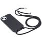 Mobigear Lanyard iPhone 16 Siliconen Hoesje met koord - Zwart
