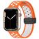 Mobigear Sport Plus Mag Siliconen Apple Watch Bandje Magneetsluiting - 42/41/40/38 mm - Wit / Oranje