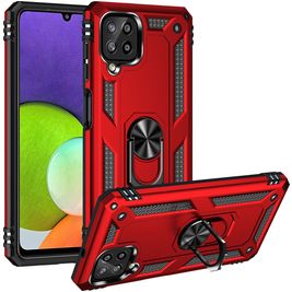 Mobigear Armor Ring Samsung Galaxy A22 4G Hoesje Hardcase Backcover Shockproof met Ringhouder - Rood