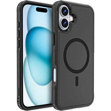 Mobigear Traveller iPhone 16 Plus MagSafe Hoesje Hardcase Backcover Shockproof - Zwart
