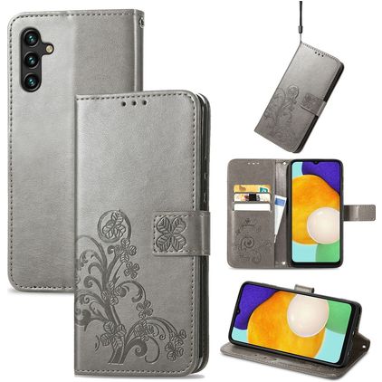 Mobigear Clover Samsung Galaxy A13 5G Hoesje Bookcase Portemonnee - Grijs