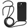 Mobigear Lanyard iPhone 15 Plus Siliconen Hoesje met koord - Zwart