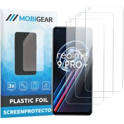 Mobigear Realme 9 Pro Plus Screenprotector Folie - Case Friendly (3-Pack)