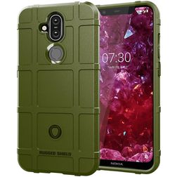 Mobigear Rugged Shield Nokia 8.1 Hoesje Flexibel TPU Backcover Shockproof - Groen