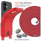 Mobigear Lanyard Card iPhone 17 Siliconen Hoesje met koord en Pasjeshouder - Rood