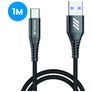 Mobigear Nylon USB-A naar USB-C Kabel 1 Meter - Zwart