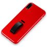 Mobigear Rubber Ring iPhone XS Max Hoesje Hardcase Backcover met Ringhouder - Rood
