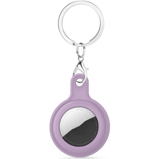 Mobigear Keychain Apple AirTag Hoesje Flexibel Siliconen Sleutelhanger - Paars