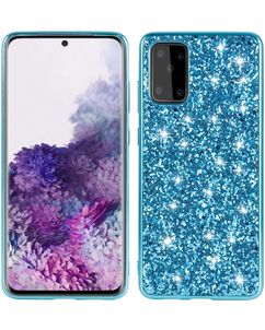 Mobigear Glitter Samsung Galaxy S20 Hoesje Hardcase Backcover - Blauw