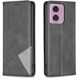 Mobigear Rhombus Slim Motorola Moto G04 Hoesje Bookcase - Zwart