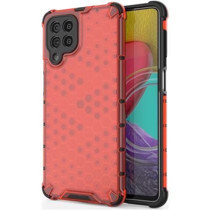 Mobigear Honeycomb Samsung Galaxy M53 Hoesje Hardcase Backcover Shockproof - Rood