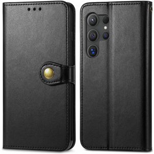 Mobigear Snap Button Samsung Galaxy S25 Hoesje Bookcase Portemonnee - Zwart