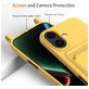 Mobigear Lanyard Card iPhone 17 Siliconen Hoesje met koord en Pasjeshouder - Geel