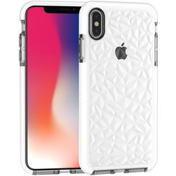 Mobigear Diamond iPhone XS Max Hoesje Hardcase Backcover - Wit / Transparant