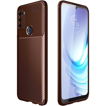 Mobigear Racing Motorola Moto G50 Hoesje Flexibel TPU Backcover - Bruin