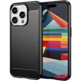 Mobigear Brushed Slim iPhone 15 Pro Hoesje Flexibel TPU Backcover - Zwart