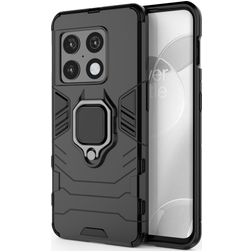 Mobigear Armor Ring OnePlus 10 Pro Hoesje Hardcase Backcover Shockproof met Ringhouder - Zwart