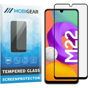 Mobigear Premium Samsung Galaxy M22 Glazen Screenprotector - Case Friendly - Zwart