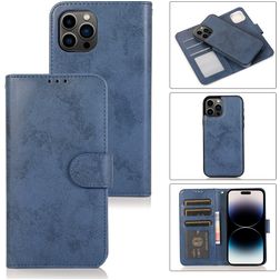 Mobigear Wallet iPhone 15 Pro Hoesje Uitneembare 2in1 Bookcase Portemonnee - Donkerblauw