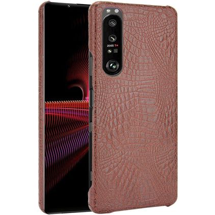 Mobigear Croco Sony Xperia 1 III Hoesje Hardcase Backcover - Bruin
