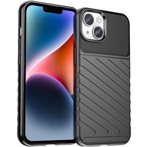 Mobigear Groove iPhone 15 Hoesje Flexibel TPU Backcover - Zwart