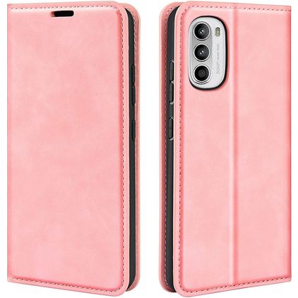 Mobigear Retro Slim Motorola Moto G52 Hoesje Bookcase Portemonnee - Roze