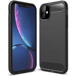 Mobigear Brushed Slim iPhone 11 Hoesje Flexibel TPU Backcover - Zwart