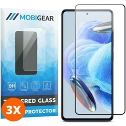 Mobigear Premium Xiaomi Redmi Note 12 Pro Glazen Screenprotector - Case Friendly - Zwart (3-Pack)