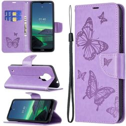Mobigear Butterfly Nokia 1.4 Hoesje Bookcase Portemonnee - Paars