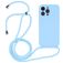 Mobigear Lanyard iPhone 14 Pro Siliconen Hoesje met koord - Babyblauw