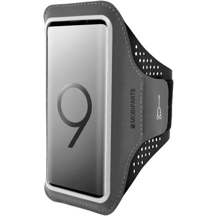 Mobiparts Comfort Fit Telefoonhouder Hardlopen Samsung Galaxy S9 Plus Sport Hoesje Neopreen Sportarmband - Zwart