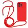 Mobigear Lanyard iPhone 14 Pro Siliconen Hoesje met koord - Rood