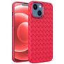 Mobigear Woven iPhone 14 Plus Hoesje Flexibel TPU Backcover - Rood