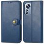 Mobigear Snap Button Xiaomi 12 Pro Hoesje Bookcase Portemonnee - Blauw