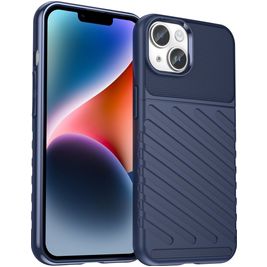 Mobigear Groove iPhone 15 Plus Hoesje Flexibel TPU Backcover - Blauw