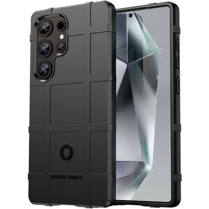 Mobigear Rugged Shield Samsung Galaxy S25 Ultra Hoesje Flexibel TPU Backcover Shockproof - Zwart