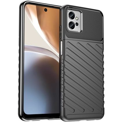 Mobigear Groove Motorola Moto G32 Hoesje Flexibel TPU Backcover - Zwart