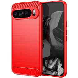 Mobigear Brushed Slim Google Pixel 9 Pro XL Hoesje Flexibel TPU Backcover - Rood