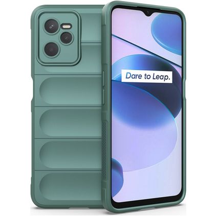 Mobigear Bumpy Realme C35 Hoesje Flexibel TPU Backcover - Groen