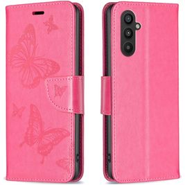 Mobigear Butterfly Samsung Galaxy A24 Hoesje Bookcase Portemonnee - Magenta