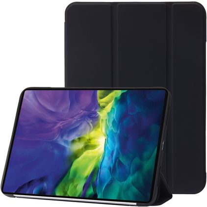 Mobigear Tri-Fold Gel iPad 11 (2025) Hoes TPU,Kunstleer Bookcase - Zwart