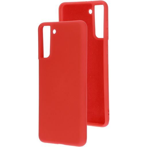 Mobiparts Samsung Galaxy S21 Plus Siliconen Hoesje Backcover - Scarlet Red